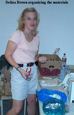 Delisa Brown organizing the materials