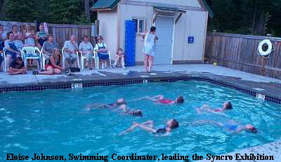 Eloise Johnson, Swimming Coordinator, leading the Syncro Exhibition