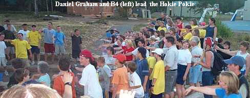 Daniel Graham and B4 (left) lead  the Hokie Pokie