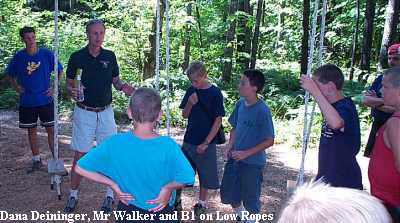 Dana Deininger, Mr Walker and B1 on Low Ropes