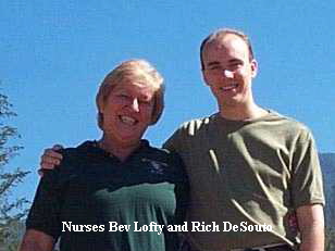 Nurses Bev Lofty and Rich DeSouto