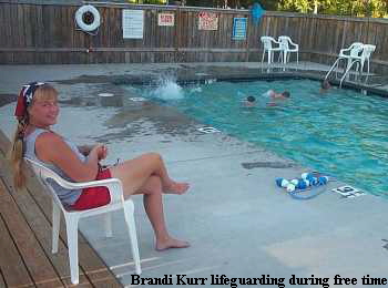 Brandi Kurr lifeguarding during free time